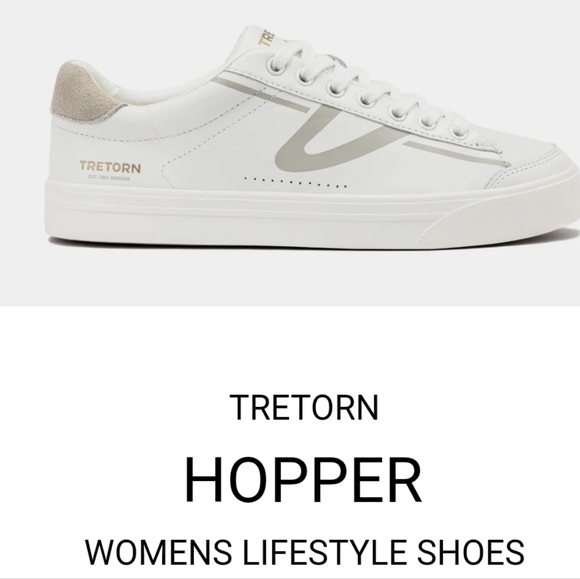 Tretorn Shoes - NWT Women's Tretorn Hopper White and Gold Sneakers